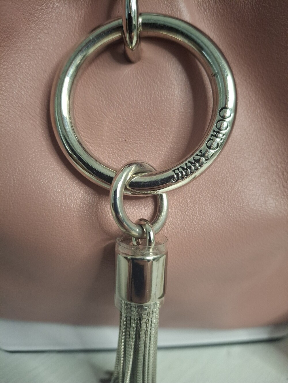 Jimmy Choo Callie Drawstring Bucket Bag NWT COA Blush Calf Leather Made in Italy - Picture 5 of 10